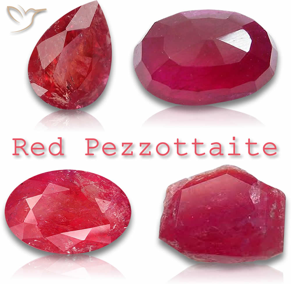Rote Pezzottait Edelsteine