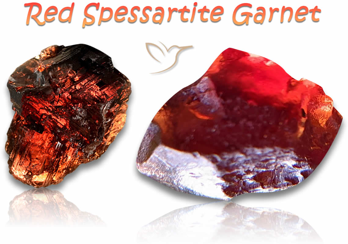 Rohe rote Spessartin-Granatsteine