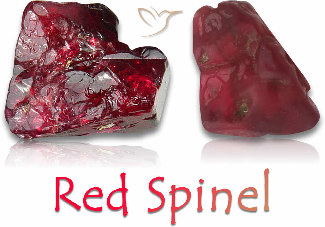 Rohe rote Spinellsteine