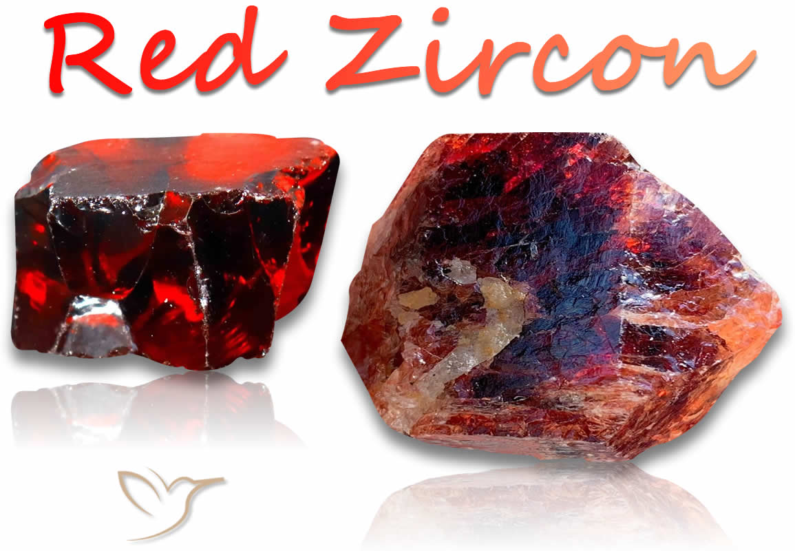 Rohe rote Zirkonsteine