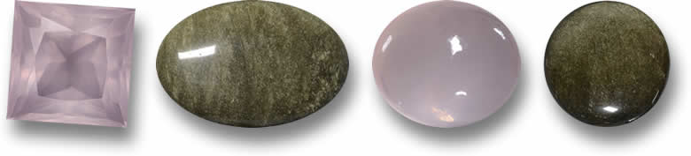 Rosenquarz und Obsidian