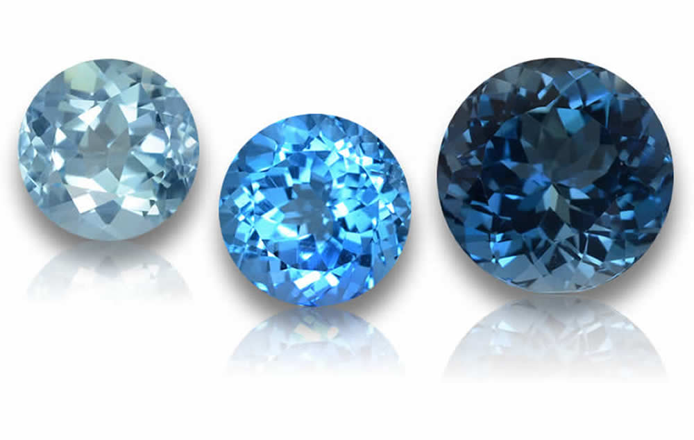 Runder Blautopas – zertifizierte Qualitätsedelsteine von GemSelect