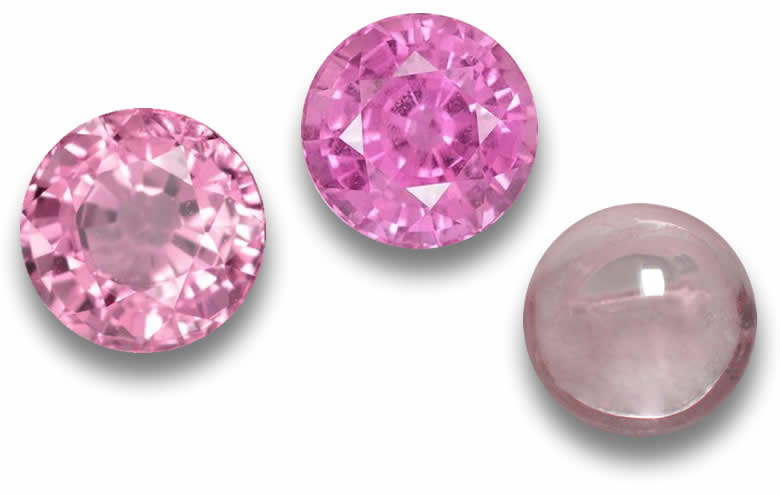 Round Pink Sapphire Gemstones - Natural, Certified