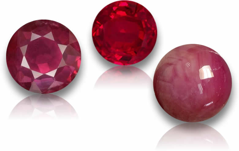 Round Ruby Gemstones - Natural, Certified