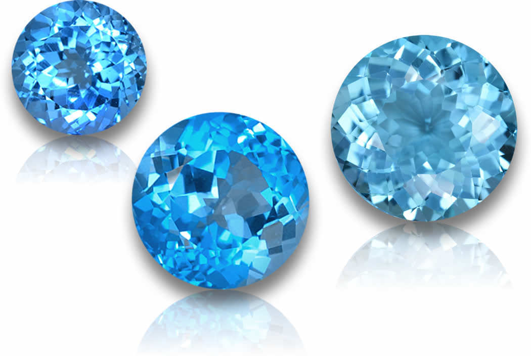 Runder Schweizer Blautopas – zertifizierte lose Edelsteine von GemSelect