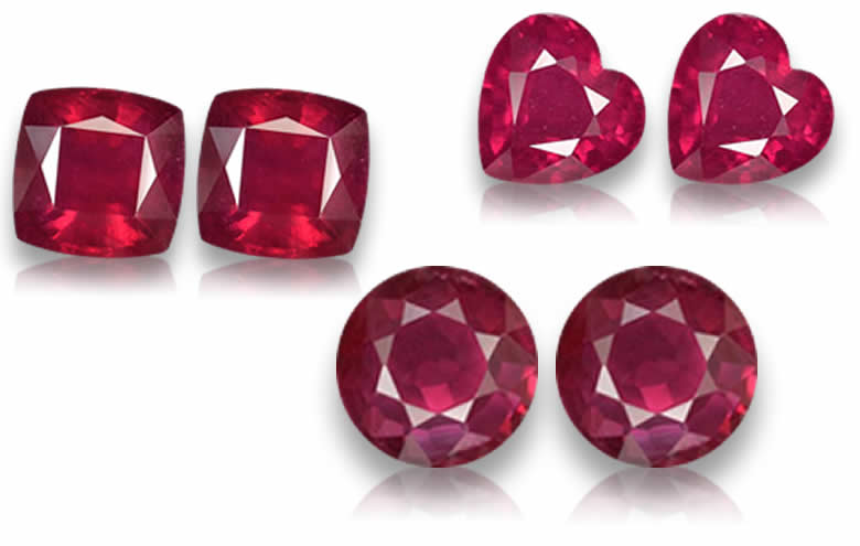 Ruby Pairs: Natural Matched Rubies for Jewelry, Wholesale Loose Ruby Pairs