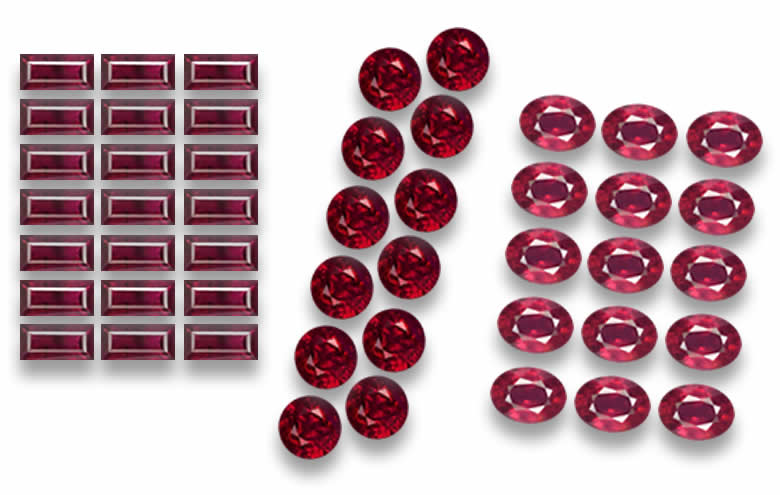 Ruby Parcels: Natural, Faceted, Cabochon Parcels, Wholesale Loose Ruby Parcels