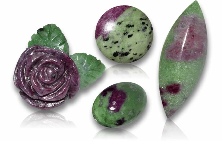Loose Ruby Zoisite - Shop Ruby Zoisite Cabochons, Carvings and Beads