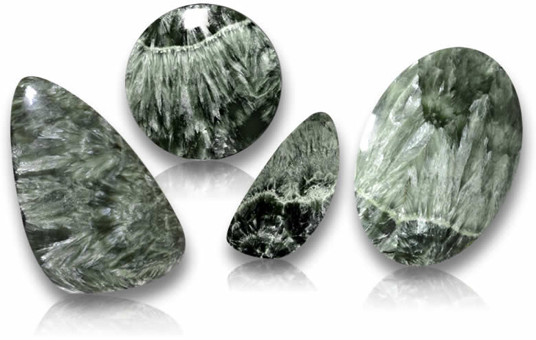 Loose Seraphinite: High-Quality Seraphinite Gemstones, Cabochons and Crystals for Jewelry