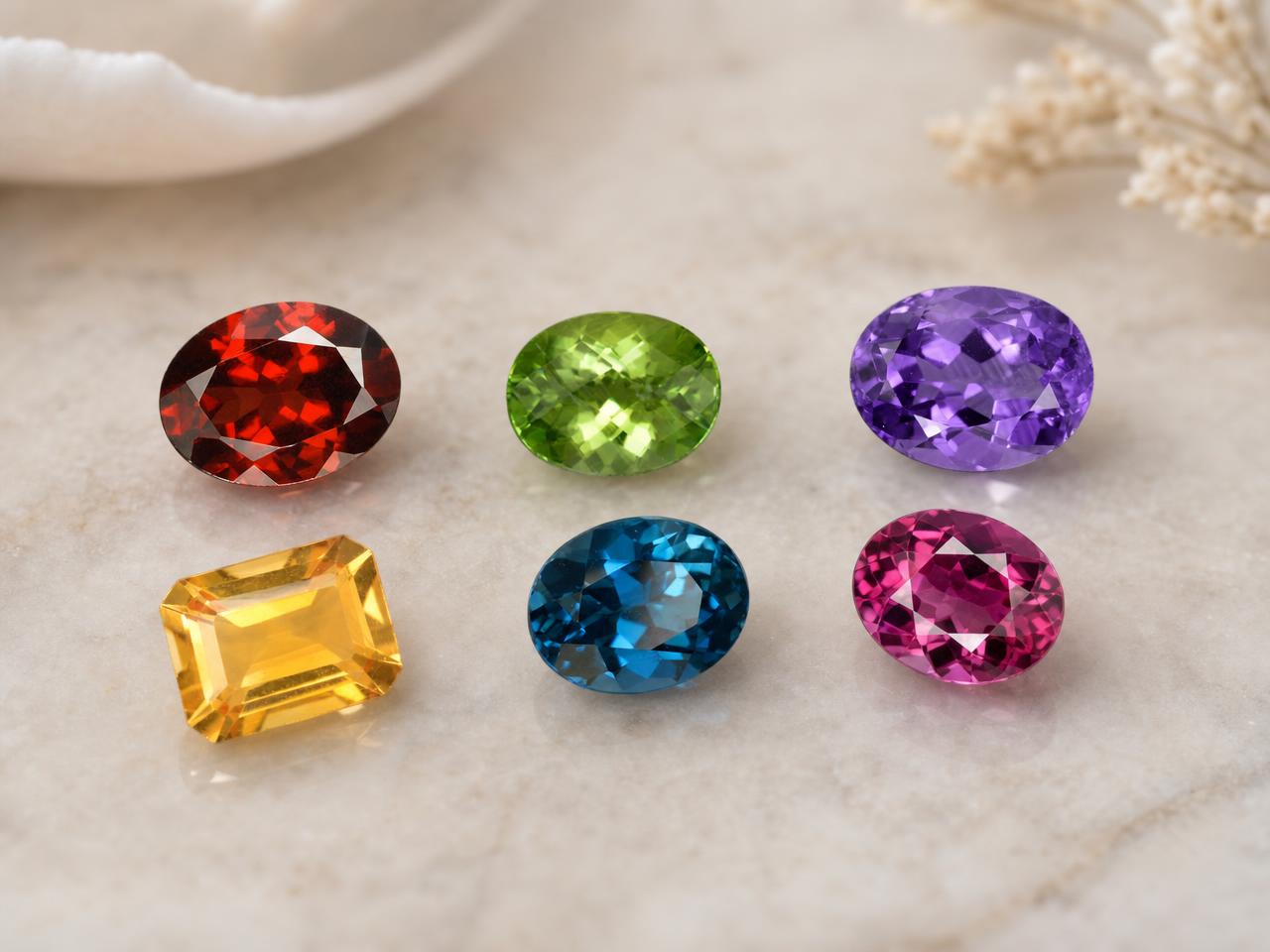 Verschiedene lose, natürliche, ovale Edelsteine (6x4 mm)