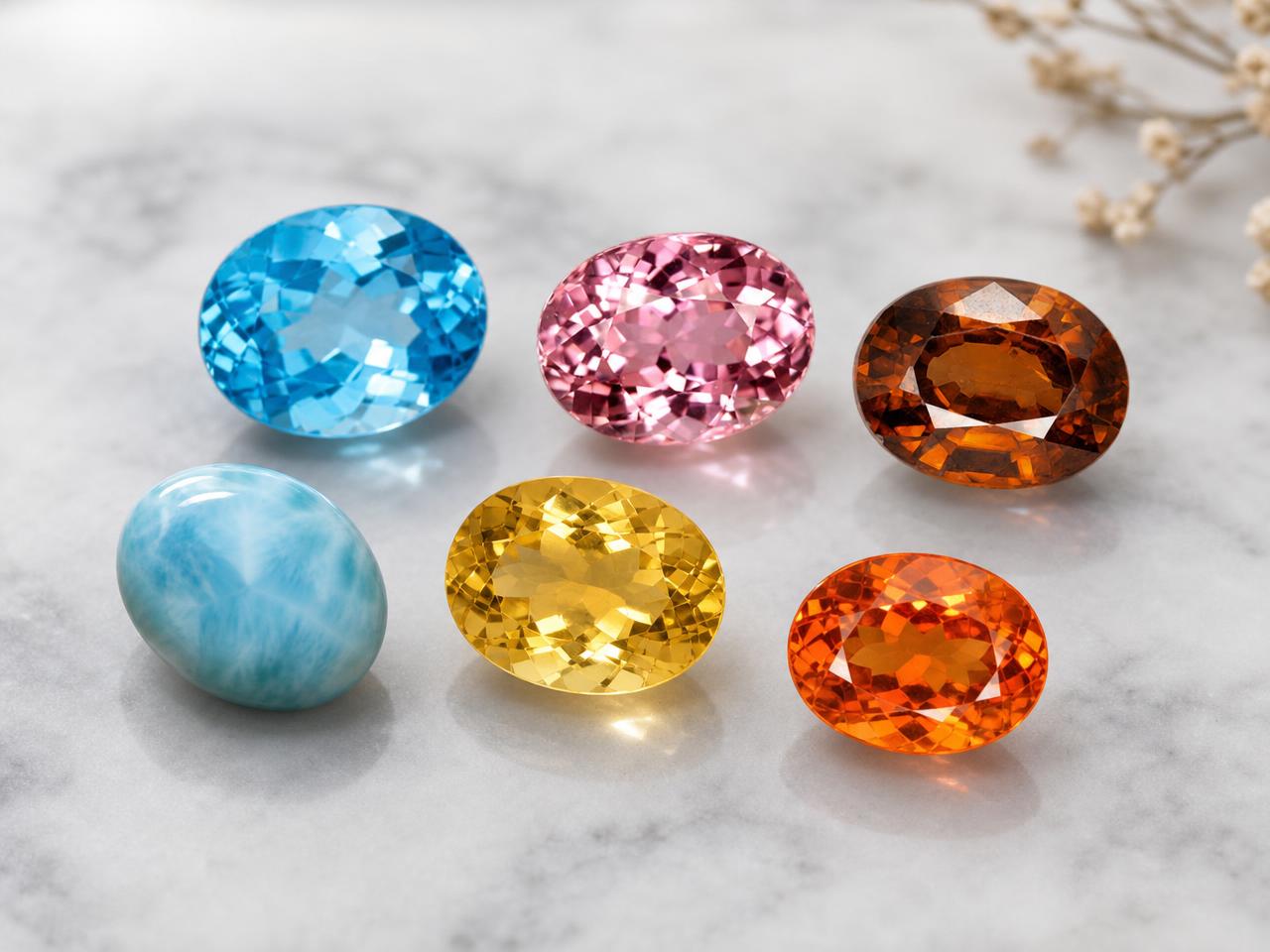 Natürliche, lose ovale Edelsteine (8 x 6 mm) in verschiedenen Farben