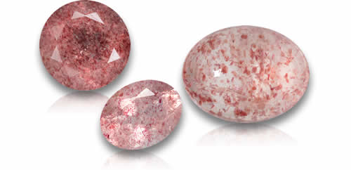 Geschäft Rosa Erdbeerquarz Edelsteine