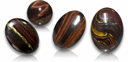 Tigerauge in Matrix-Edelsteinen