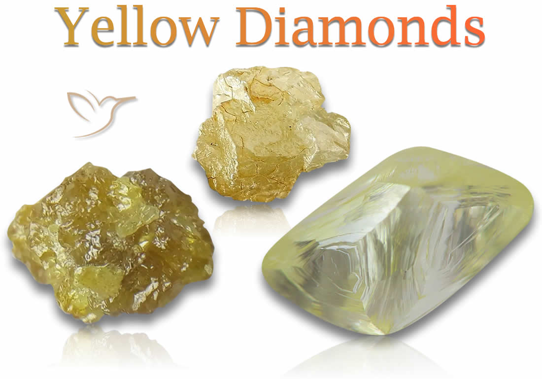 Rohe gelbe Diamantsteine