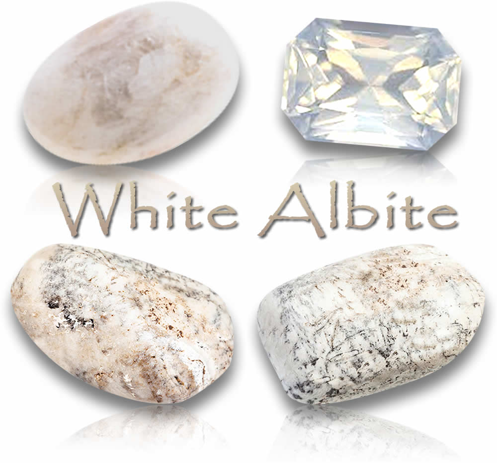 Natürliche weiße Albit-Edelsteine