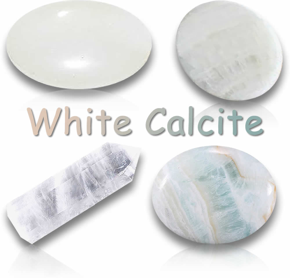 Natürliche weiße Calcit-Edelsteine