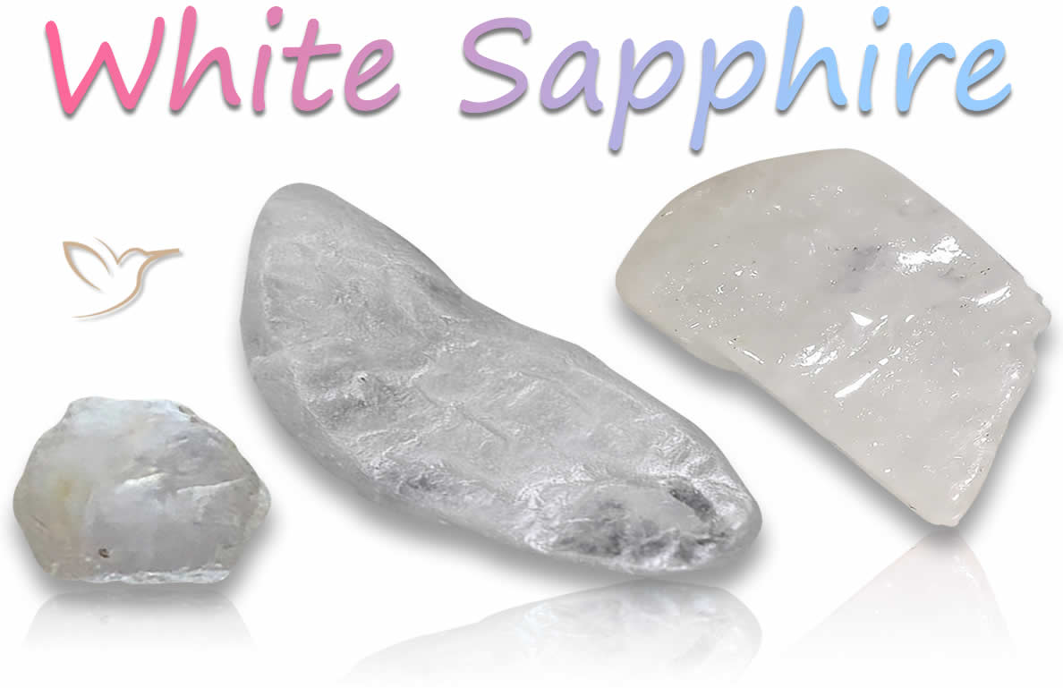 Natürliche, raue, weiße Saphir-Edelsteine