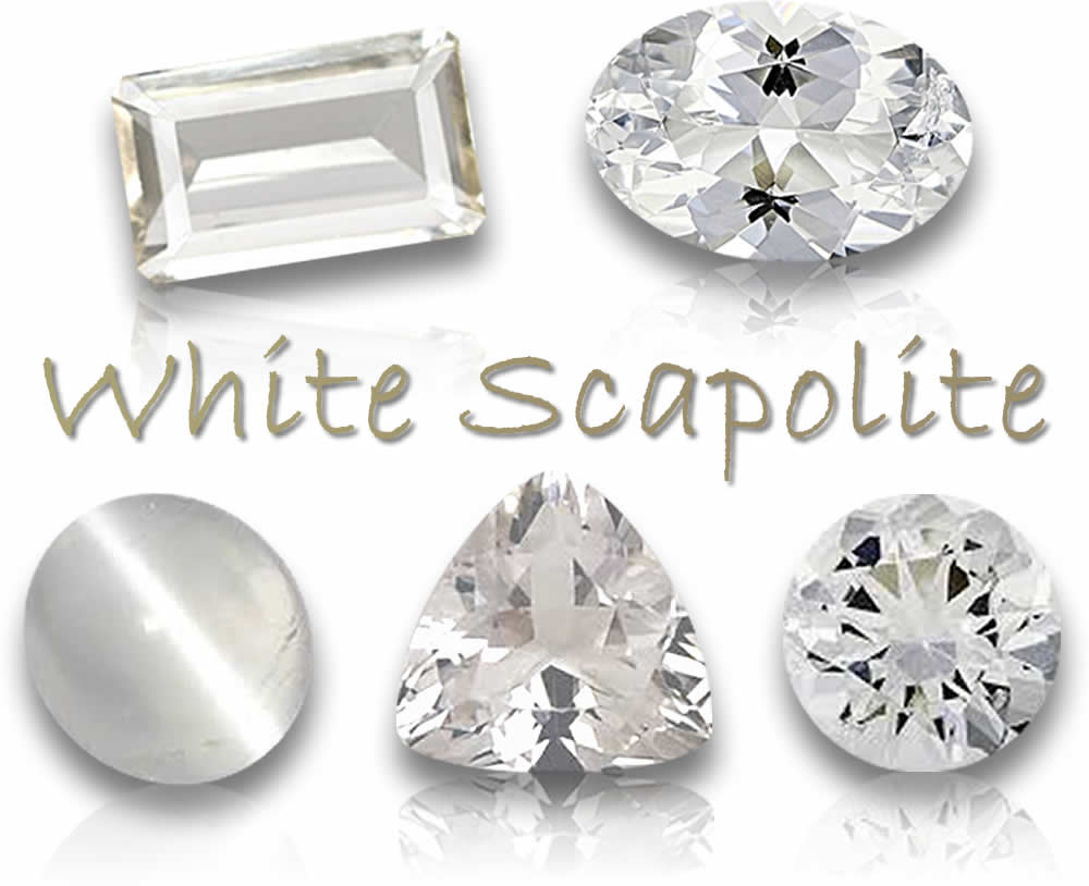 Natürliche weiße Skapolith-Edelsteine