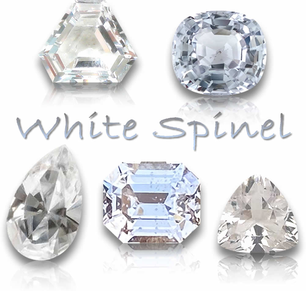 Natürliche weiße Spinell-Edelsteine