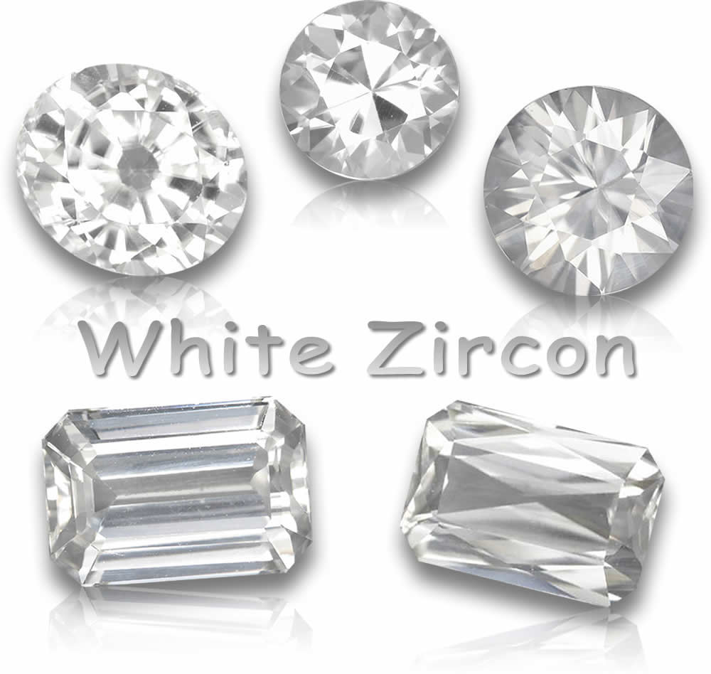 Natürliche weiße Zirkon-Edelsteine