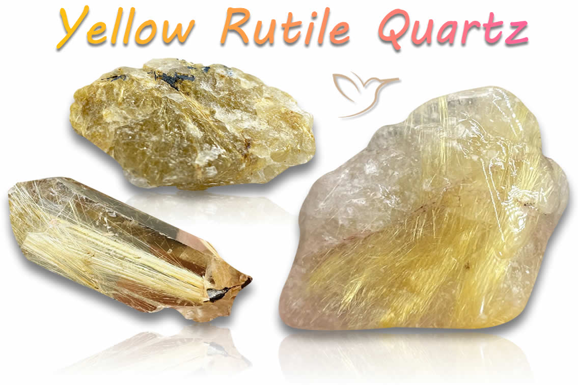 Raue gelbe Rutilquarzsteine