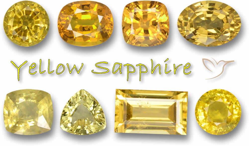 Natürliche gelbe Saphirsteine