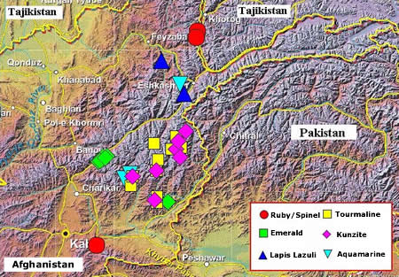 Edelsteine aus Afghanistan - Lageplan