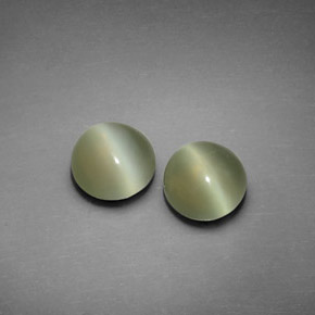  ct natürliche grüner Actinolite Cat's Eye-Edelsteine, Rundschliff, Transparent