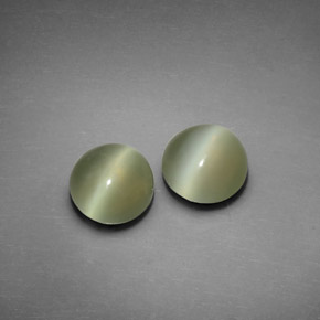  ct natürliche grüner Actinolite Cat's Eye-Edelsteine, Rundschliff, Transparent