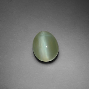 3,02 ctw natürlicher grüner Actinolite Cat's Eye, Oval Schliff, Transparent