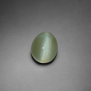 3,02 ctw natürlicher grüner Actinolite Cat's Eye, Oval Schliff, Transparent