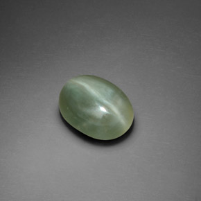 2,21 ctw natürlicher grüner Actinolite Cat's Eye, Oval Schliff, Transparent
