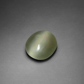 2,33 ctw natürlicher grüner Actinolite Cat's Eye, Oval Schliff, Transparent