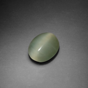 2,37 ctw natürlicher grüner Actinolite Cat's Eye, Oval Schliff, Transparent