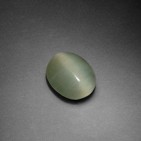 2,37 ctw natürlicher grüner Actinolite Cat's Eye, Oval Schliff, Transparent