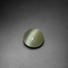 1,22 ctw natürlicher grüner Actinolite Cat's Eye, Rundschliff, Transparent