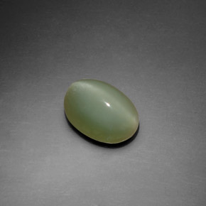 2,22 ctw natürlicher grüner Actinolite Cat's Eye, Oval Schliff, Transparent