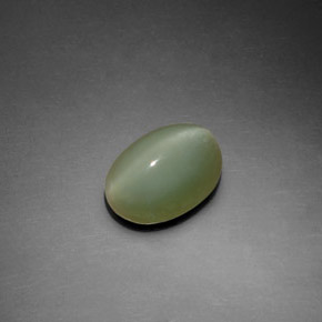 2,22 ctw natürlicher grüner Actinolite Cat's Eye, Oval Schliff, Transparent