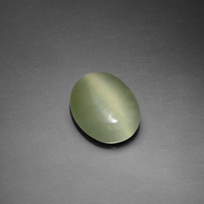 2,20 ctw natürlicher grüner Actinolite Cat's Eye, Oval Schliff, Transparent