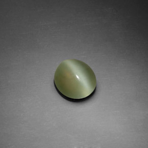 1,25 ctw natürlicher grüner Actinolite Cat's Eye, Oval Schliff, Transparent