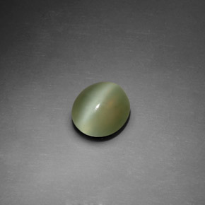 1,25 ctw natürlicher grüner Actinolite Cat's Eye, Oval Schliff, Transparent