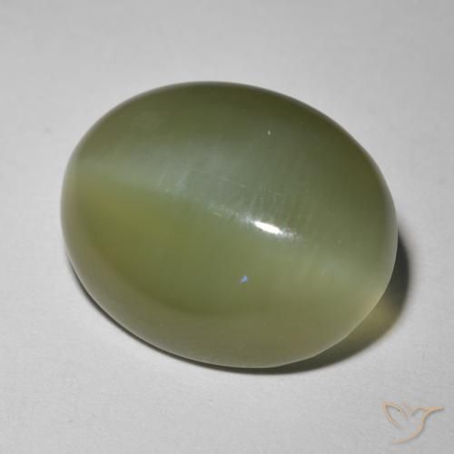 8.12ct Natürlicher tiefgrün Aktinolith Katzenauge, Oval, Lichtdurchlässig
