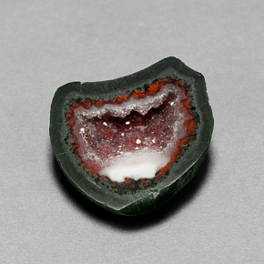 6,91 ctw natürlicher mehrfarbiger Achatgeode, Fantasieschliff, Lichtundurchlässig