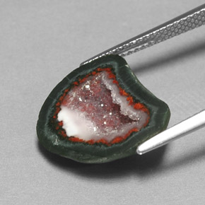 6,91 ctw natürlicher mehrfarbiger Achatgeode, Fantasieschliff, Lichtundurchlässig
