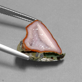 7,69 ctw natürlicher mehrfarbiger Achatgeode, Fantasieschliff, Lichtundurchlässig