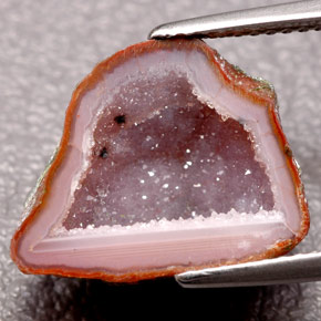 5,00 ctw natürlicher mehrfarbiger Achatgeode, Fantasieschliff, Lichtundurchlässig
