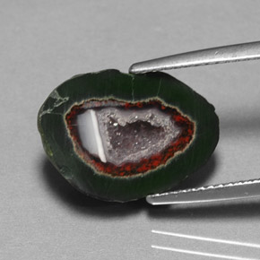 8,76 ctw natürlicher mehrfarbiger Achatgeode, Fantasieschliff, Lichtundurchlässig