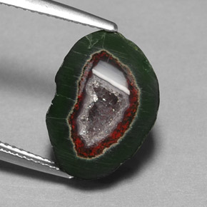 8,76 ctw natürlicher mehrfarbiger Achatgeode, Fantasieschliff, Lichtundurchlässig