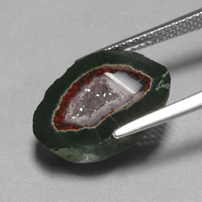 8,76 ctw natürlicher mehrfarbiger Achatgeode, Fantasieschliff, Lichtundurchlässig