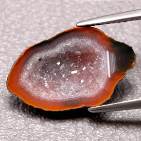 5,58 ctw natürlicher mehrfarbiger Achatgeode, Fantasieschliff, Lichtundurchlässig